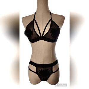 NWOT Black Bra and Panty Set
